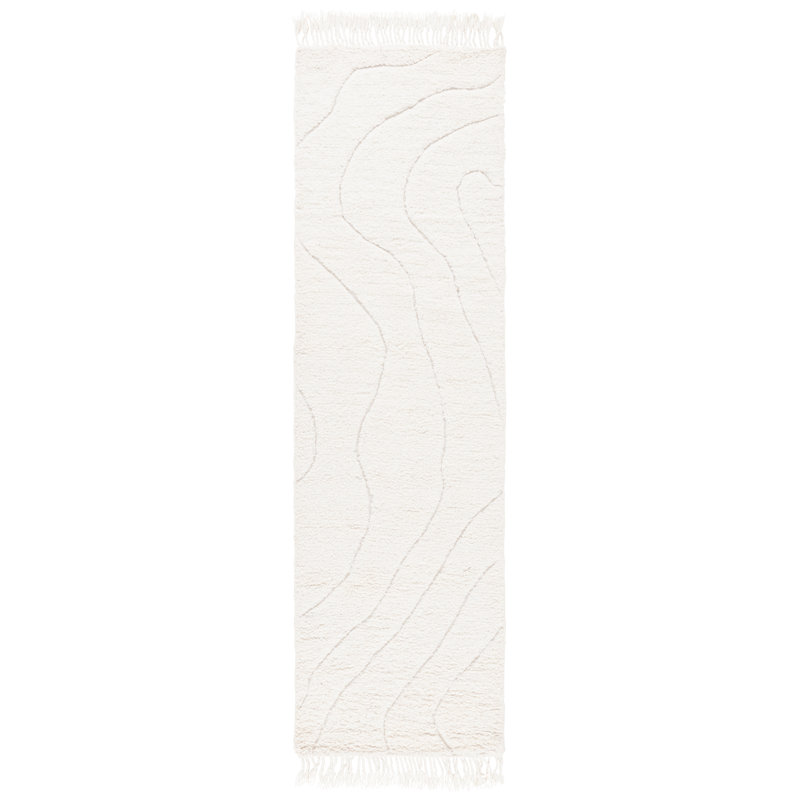 Maspeth Hand Woven Wool/Cotton Rug in Ivory, Runner 2'3" x 8'
