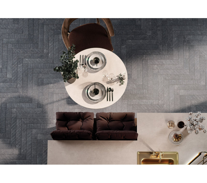 Élément 3 po x 18 po Carrelage de sol et de mur en porcelaine mate Subway, Khôl
