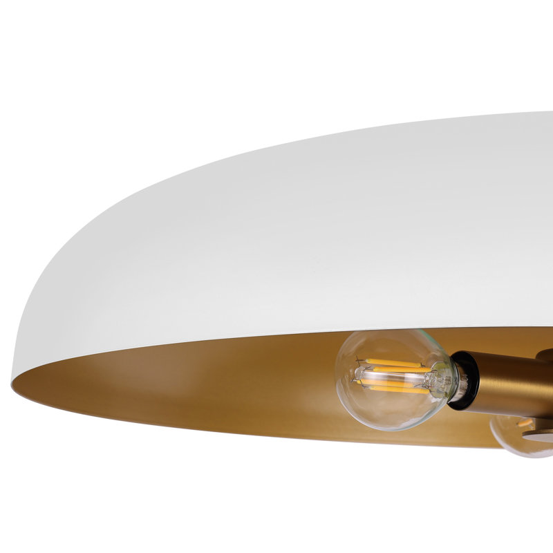 Lysander 3 - Light 20" Single Dome Kitchen Island Pendant Light, Matte White