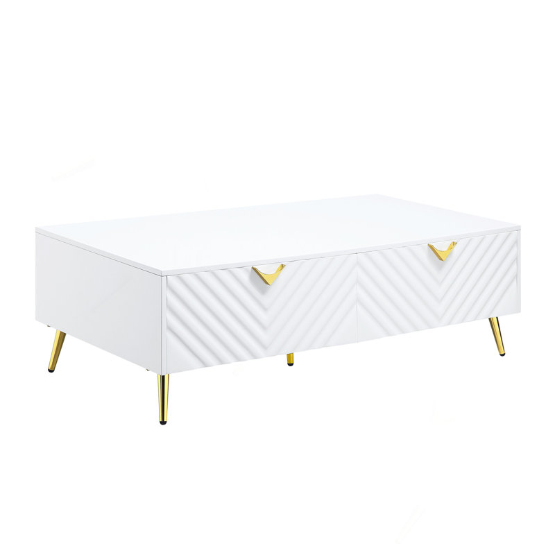 Table basse, fini blanc lustré Gaines