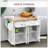 Kitchen Island on Wheels with Rubberwood Top, Spice Rack, Towel Bar, and Drawers for Efficient Storage and Mobility-1819201257