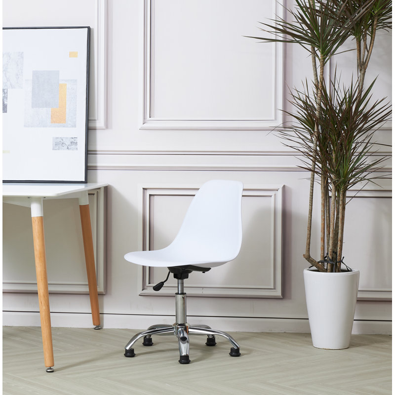 Emmajoy Office Chair, White/Silver