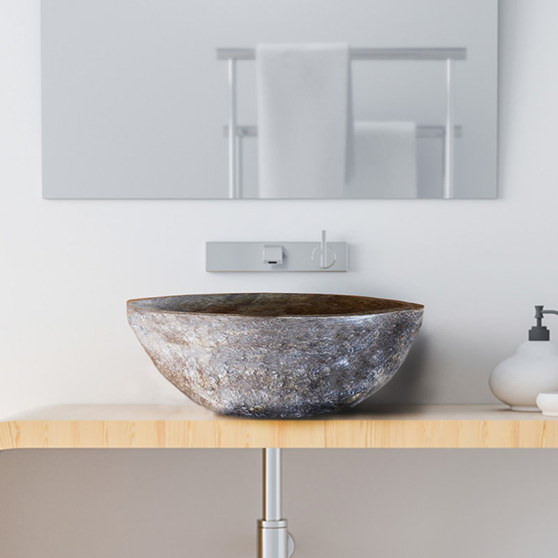 Lavabo de salle de bain ovale en pierre 18 po B.o.i