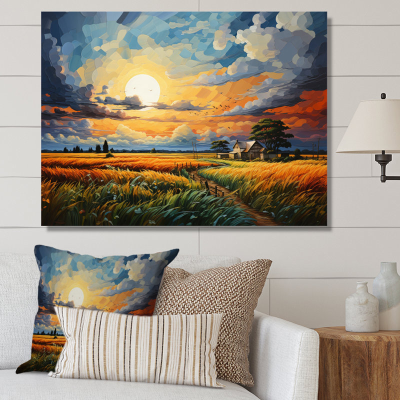 «Blue Prairies Whispers», impression sur toile, H 16 po x l 32 po x P 1 po, Toile tendue