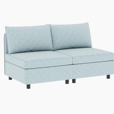Chenille, salon modulaire avec rangement et canapé-lit, option 2 sections, chenille