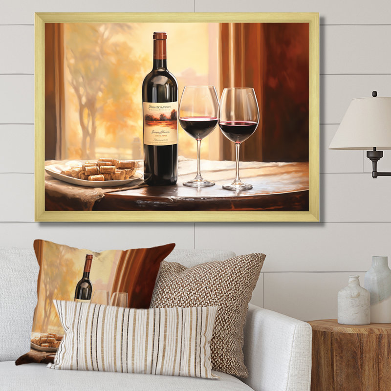 Nebbiolo Nuance II sur toile, H 34 po x l 44 po x P 1,5 po, Cadre doré simple