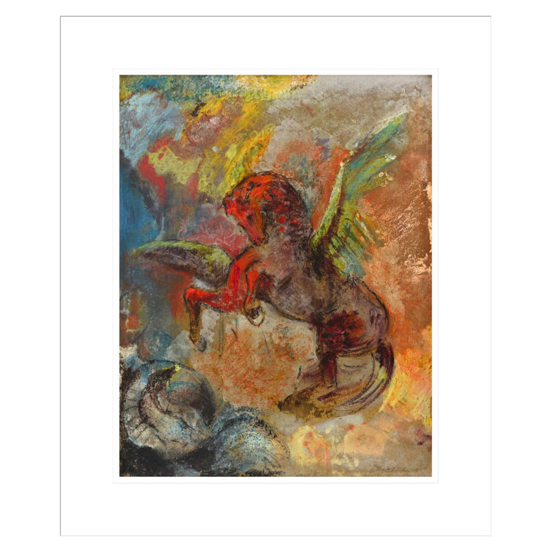 «Pegasus and Hydra» par Odilon Redon, impression giclée sur cadre, H 21,16 po x l 17,75 po