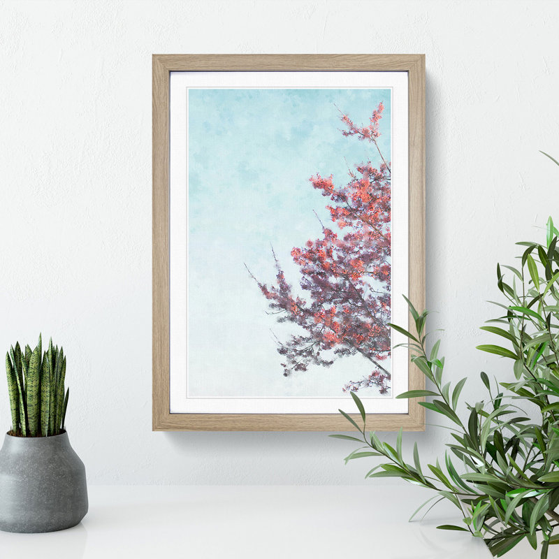 Branches of a Cherry Blossom Tree - Picture Frame Painting, 36cm H x 27cm W x 2cm D, Oak