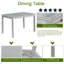 Ensemble de salle à manger 5 pièces avec table rectangulaire et chaises rembourrées en gris neutre, bois d'acacia et panneau de fibres à densité moyenne, compact pour les petits espaces