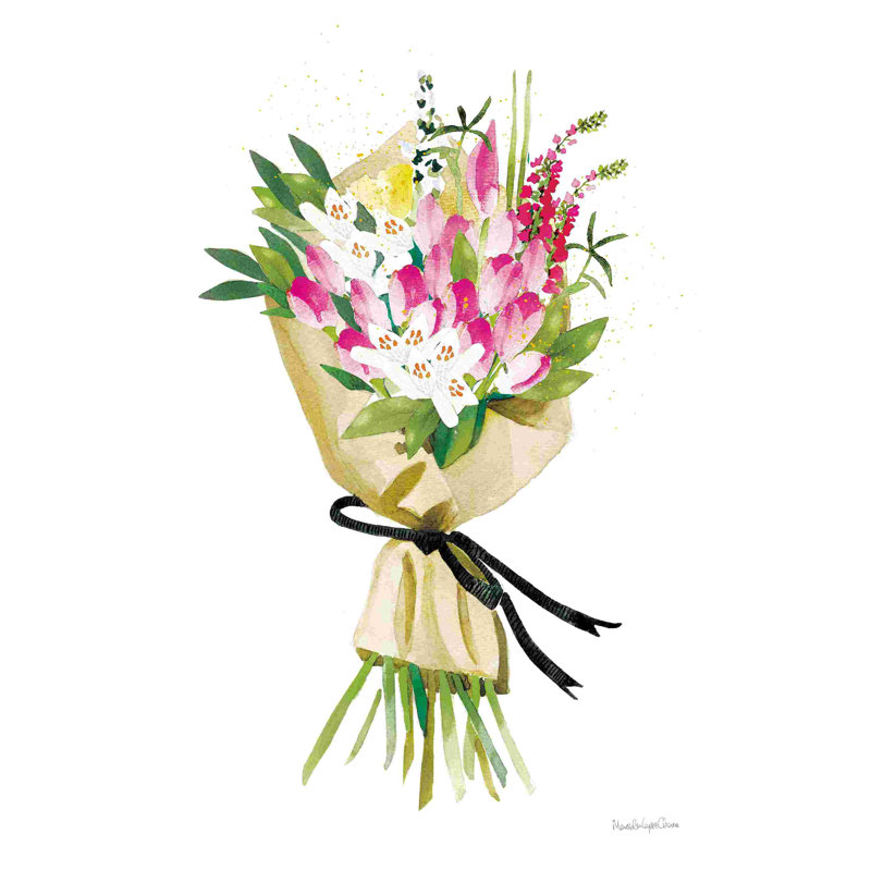 " Spring Bouquet " by Mercedes Lopez Charro Painting Print, 18" H x 12" W