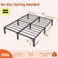 Structure de lit plateforme en métal - Très grand lit - Haute résistance de 14 pouces - Support de lattes en acier - Aucun sommier tapissier ni vis nécessaires - Capacité de 800 lb - Sans bruit - Assemblage gratuit - Rangement sous le lit