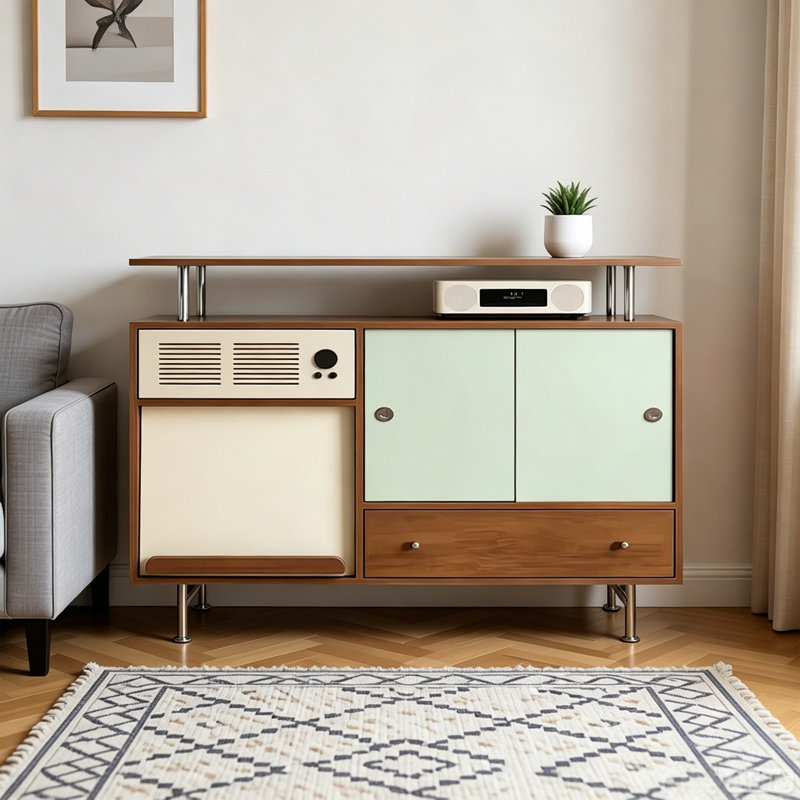 Color Blocked Adjustable Laminated Buffet Table