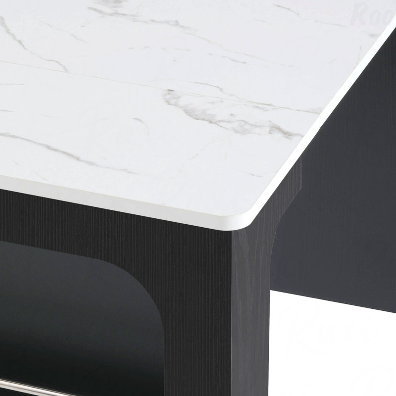 Îlot de cuisine 59,5 po avec table de salle à manger extensible, table de rangement avec rangement double-face, îlot de cuisine avec 2 tiroirs, prise de courant, tablettes ouvertes sur le côté, pour la cuisine, la salle à manger