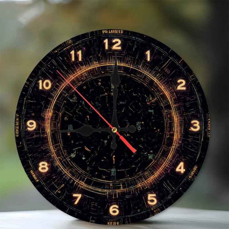 Horloge Sci-Fi avec chiffres lumineux