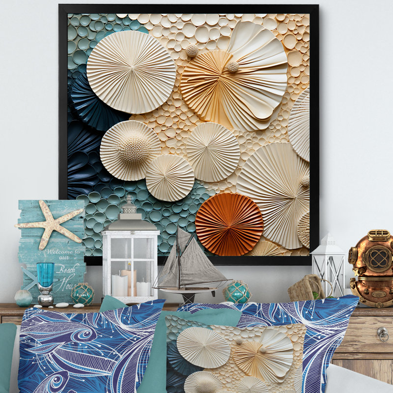 " Seacreature Reflections IV ", Gold Picture Framed, 36" H x 36" W