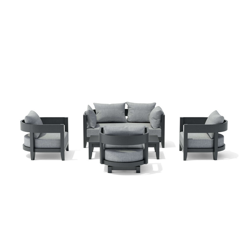 Coronado Outdoor 5 - Piece Conversation Set, Canvas Gray