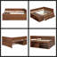 Lit de jour en bois massif avec tiroirs et tablettes en noyer - Solution de rangement peu encombrante-1886341297