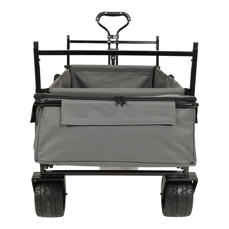 480Lbs Collapsible Wagon with Canopy, Grey/Black