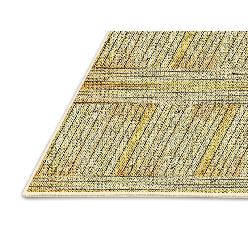 Tapis de zone brune à motifs, Rectangle 4 pi x 6 pi