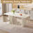 78.97" Modern Rectangle Cream White Dining Table Set with 4 Chairs for Kitchen, Bar, Living Room-1179052233-1200877693