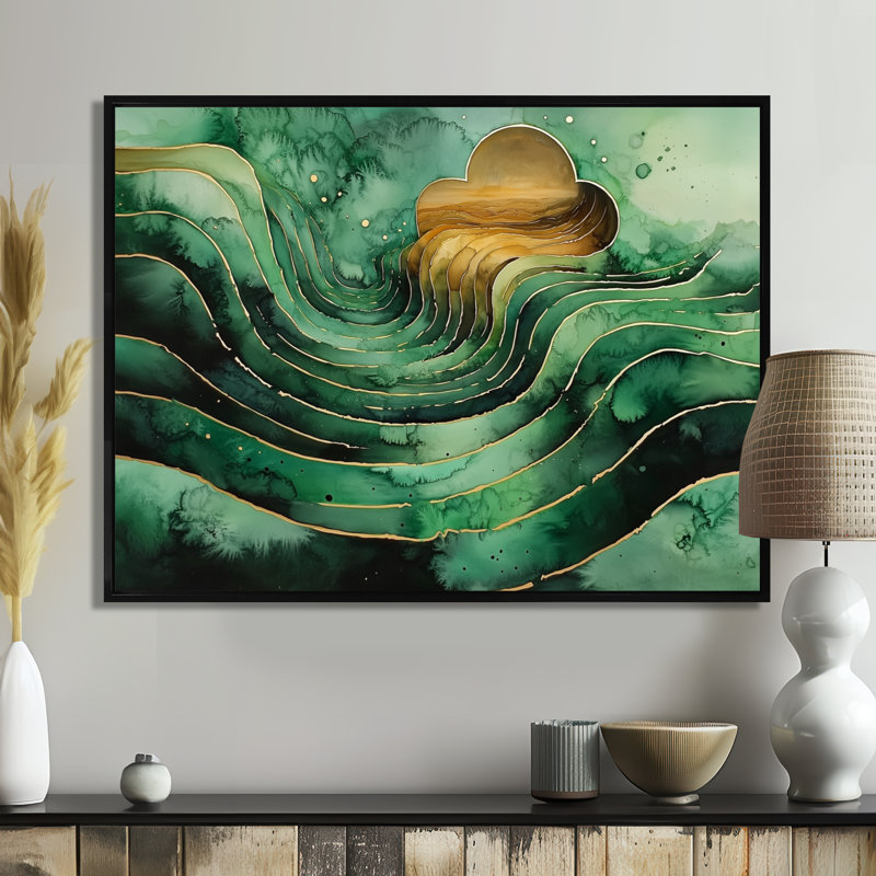 Wessels Emerald, H 24 po x l 32 po, Picture Framed Print, Noir, noir, noir, noir