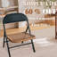 Chaise pour intérieur - 4 pliables, structure noire, charge de 220 lb, tabourets de bar profonds de 16,65 po thermolaqués, 17,6 par chaise, l 10,8 po