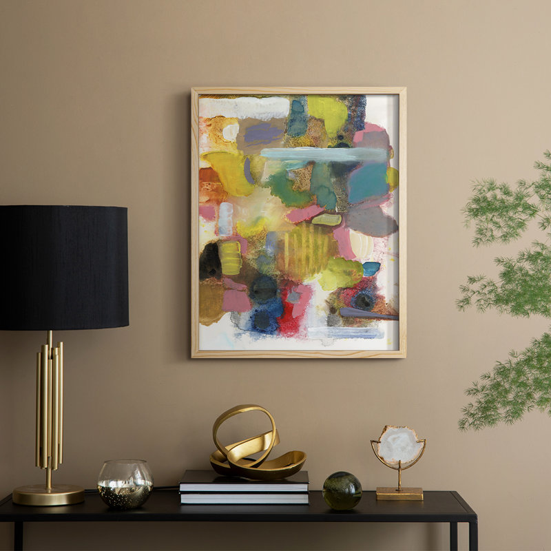 Tout à la fois II, reproduction encadrée - bois massif, H 15 po x l 12 po