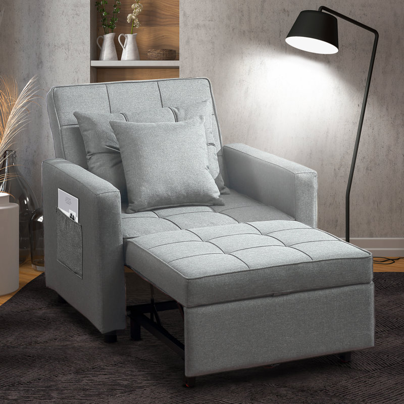 Fauteuil convertible Markise, Mélange de polyester argent