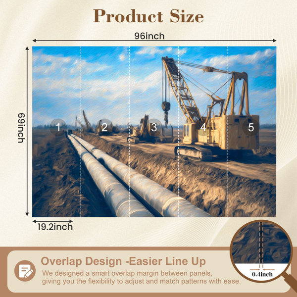 Red Barrel Studio Peel and Stick Wallpaper Heavy Machinery Gas Pipeline ...