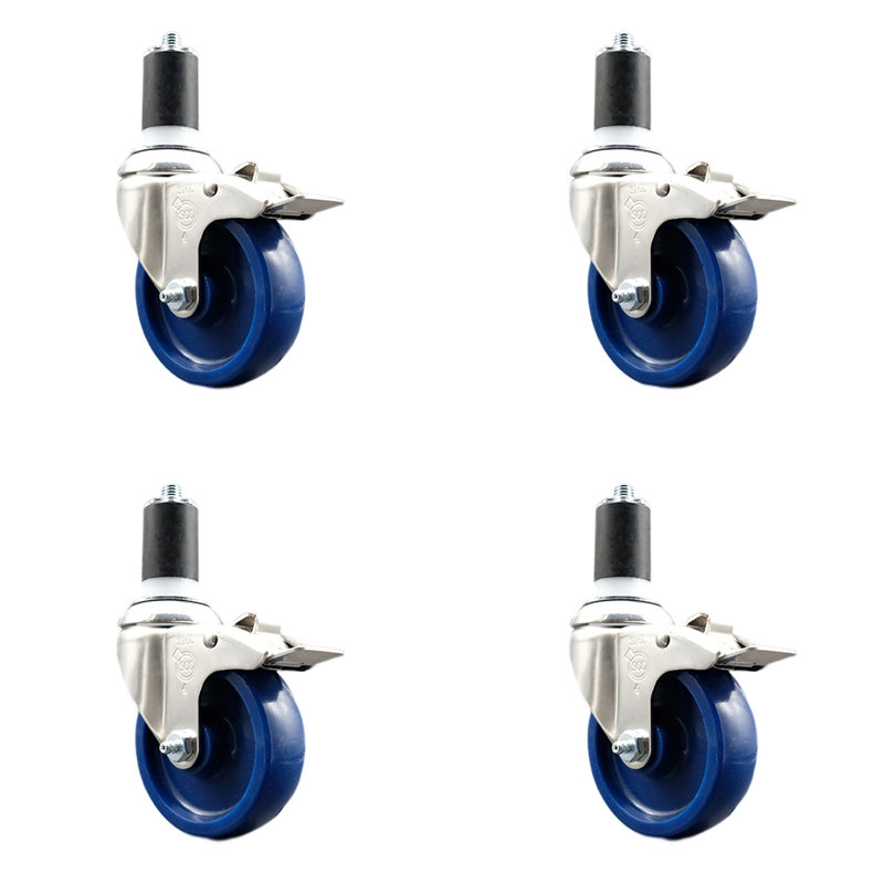 Ensemble de 4 roulettes extensibles en poly, H 4 po x l 4 po
