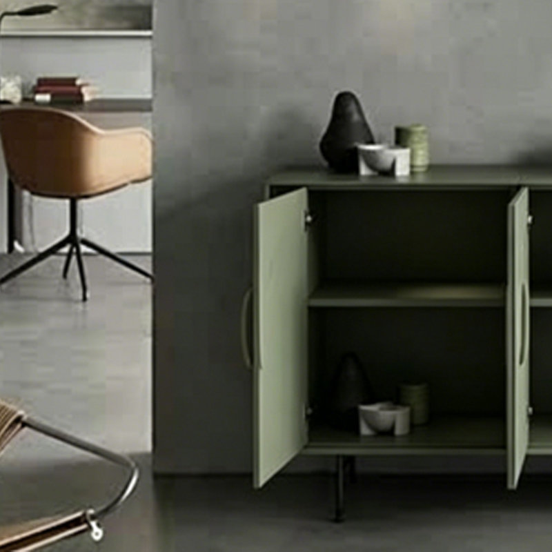 Armoire latérale moderne à motif irrégulier, Noir/vert