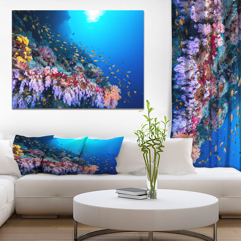 « tropical corail de corail », reproduction de photo sur toile tendue, H 30 po x l 40 po x P 1,5 po