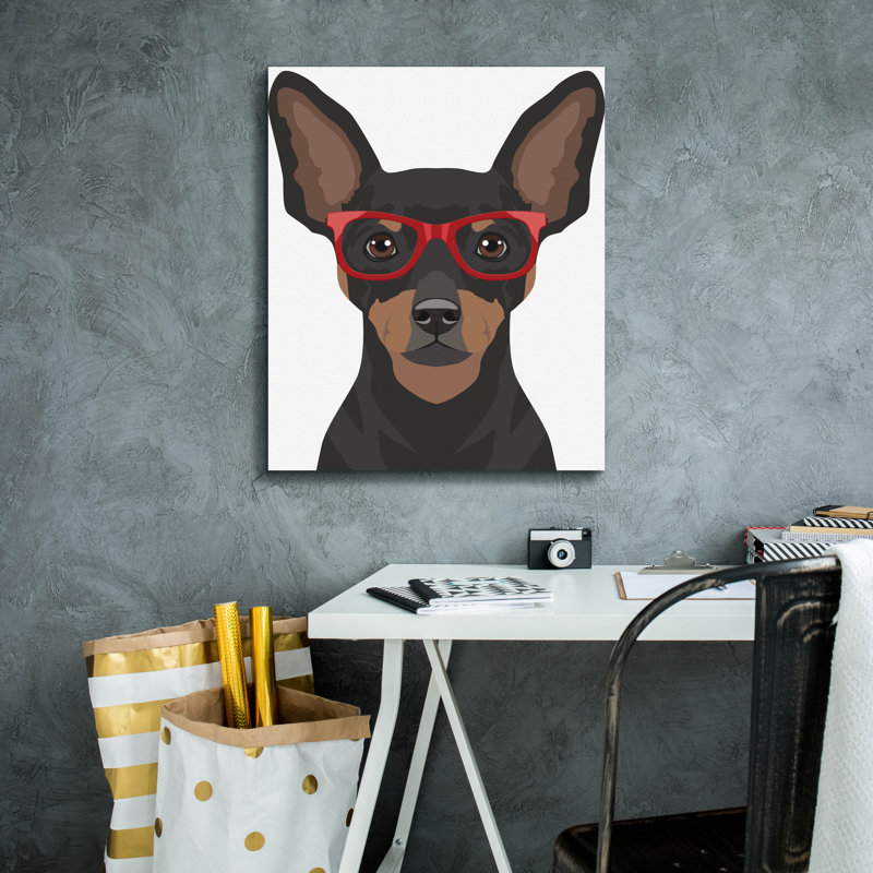 «Pinscher miniature portant des lunettes de hipster» par les affiliés Furbaby