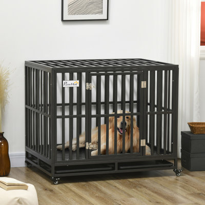 Parc pour chien avec cage verrouillable Pawhut