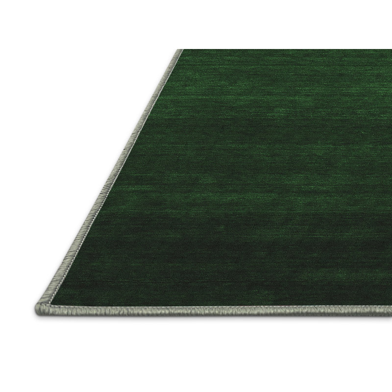 Tapis contemporains vert émeraude lavable à la machine 1775, Rectangle 2 pi x 3 pi