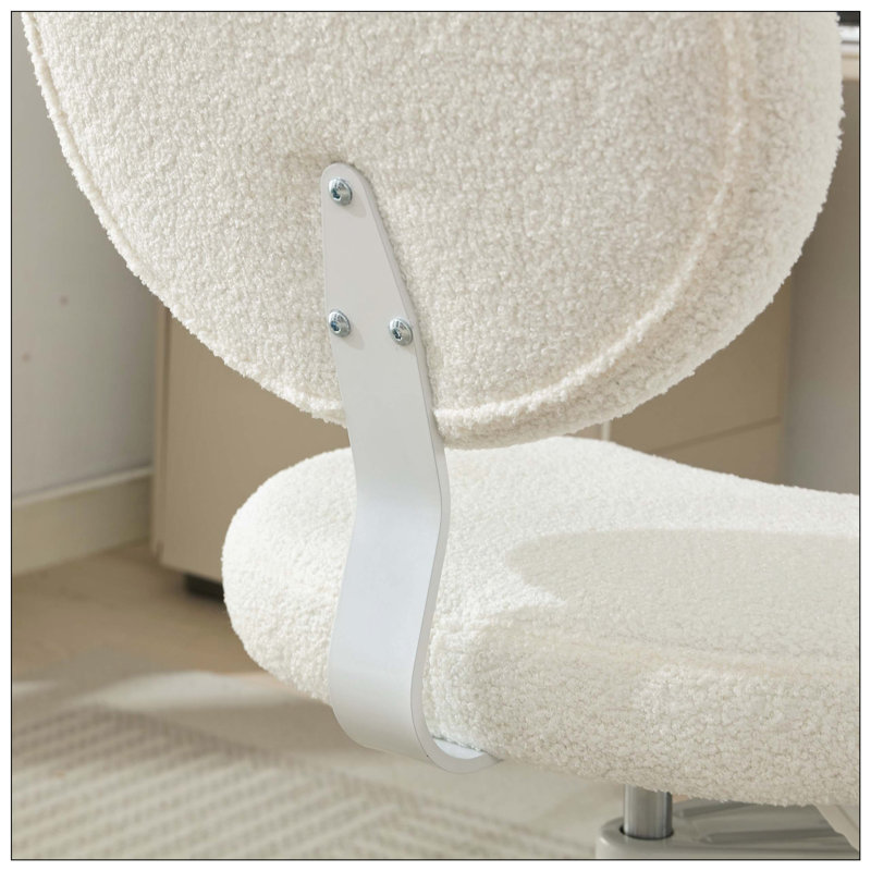 Cross Legged Meditation Chair With Wheels Lumbar Support Adjustable Stool Flexible Design, Ivory
