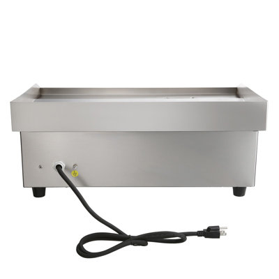 Commercial Electric Griddle, 21"x11.8", Stainless Steel, 1 Piece, Countertop Flat Top Grill, Silver, Precise Heat Control