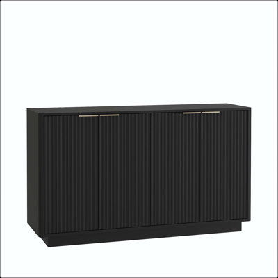Fluted Modern Buffet Cabinet with Adjustable Shelves