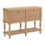 Console rétro de 42 pouces avec structure en bois massif et quatre tiroirs à fermeture en douceur pour le rangement et la décoration