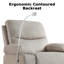 Fauteuil inclinable pivotant à bascule Anabella surdimensionné en velours avec support pour téléphone, fauteuil inclinable à bascule extra épais et rembourré, fauteuil lounge capitonné, beige, beige-1473385190-1480567558