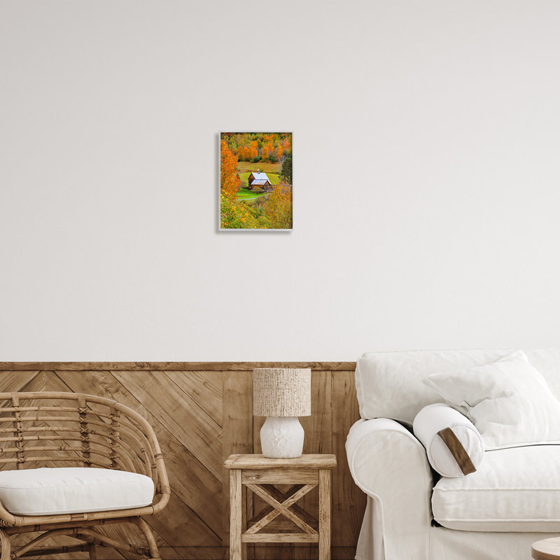 Maison de campagne d'automne par Dan Sproul, H 14 po x l 11 po x P 1,5 po, Estampe numérique Farmhouse