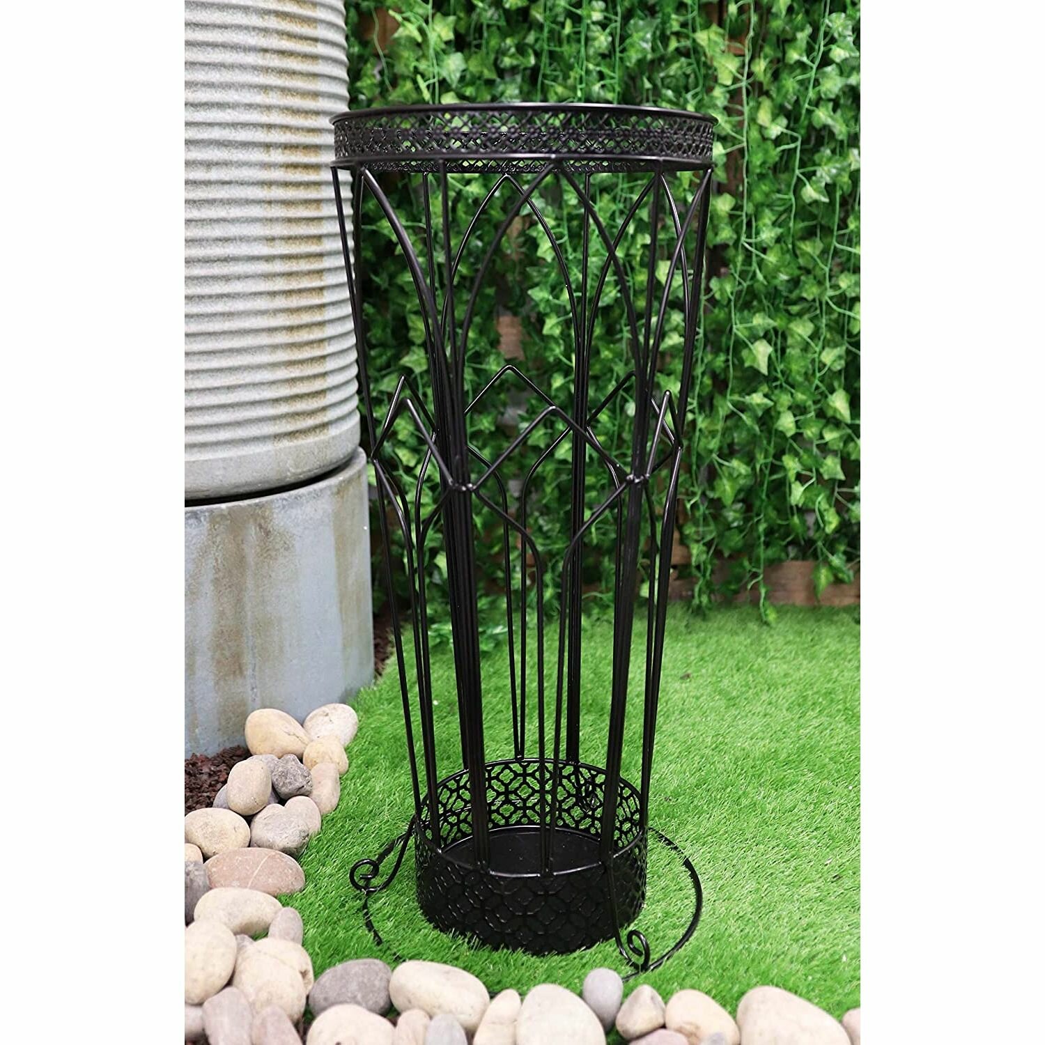 Canora Grey Lagasse Iron Freestanding Umbrella Stand In Gray Black ...