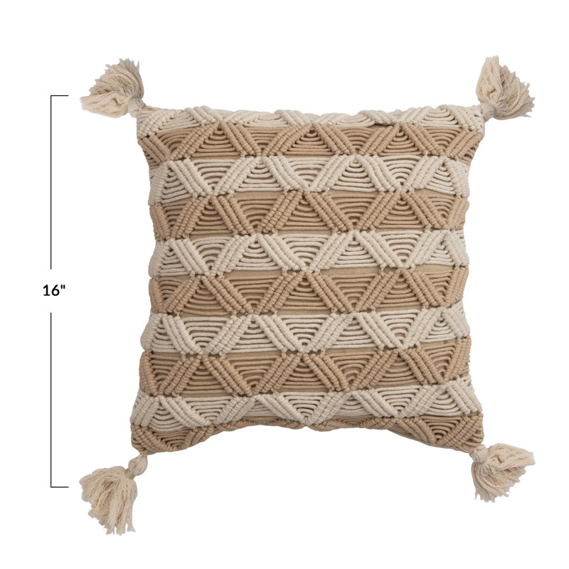 Tassels Cotton Throw Pillow