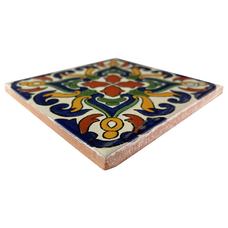 4.2" x 4.2" 9pcs TalaMex Fuego Talavera Mexican Tile