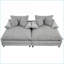 Canapé-lit surdimensionné double avec méridienne double, 4 coussins réglables en velours côtelé l 4 vitesses de 109,5 po, gris ardoise pour 2 personnes | Polyester | Bois-983620048
