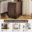  Table de bout Farmhouse avec station de charge - Table d'appoint étroite et table de chevet avec tiroir, armoire de rangement et tablette réglable, chocolat-2127981601