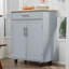 Îlot de cuisine avec chariot, tiroir, armoire de rangement et porte-serviettes-1735691293