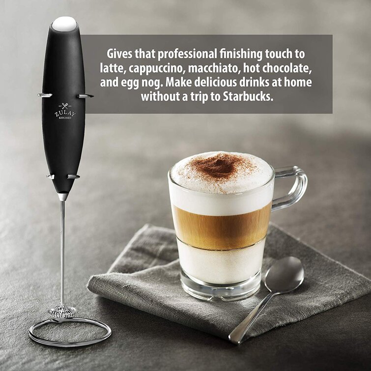  Premium Electric Milk Frother, Portable Handheld Drink Mixer,  Battery Operated Frother Maker for Coffee, Latte, Cappuccino, Hot Chocolate  + Free Coffee Art Pen : Home & Kitchen