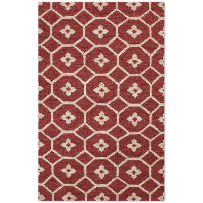 Adelyte Hand Knotted Sumak Jute Eco-Friendly Solid Area Rugs - Rectangle, Red Beige Color, Floral Modern Design, High Pile, Natural Fiber, Outdoor Indoor Handmade Area Rugs for Living Room, Bed Room