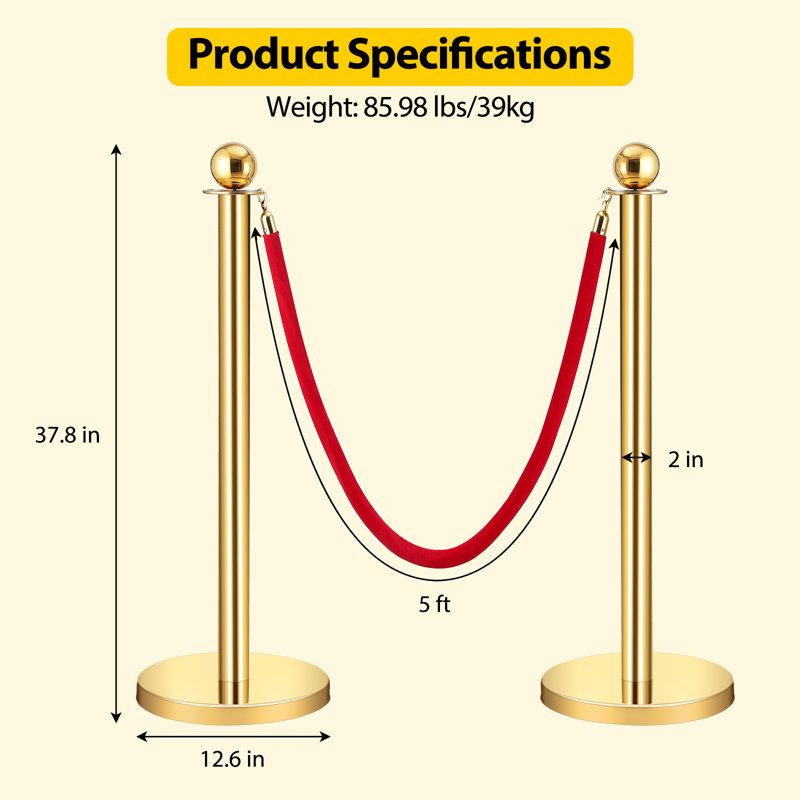 Velvet Ropes and Posts 6pcs
